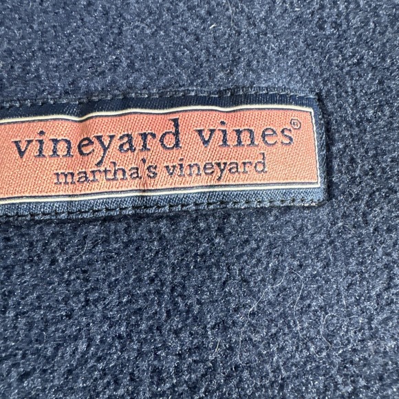 Vineyard Vines Men's Med Navy Full Zip Fleece Vest Whale Logo Martha's Vineyard - Picture 7 of 12